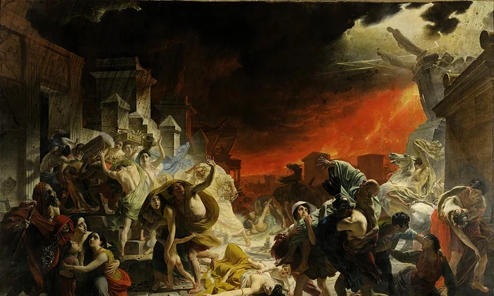 Ultima zi a orașului Pompeii, pictură de Karl Brullov (Google Art Project / Wikimedia Commons)
