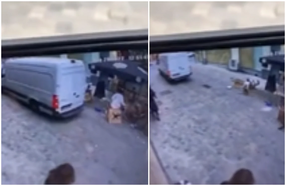 O camionetă a lovit o terasă din centrul Bruxellesului, Foto: Captură video