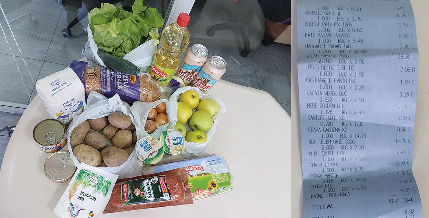 Am cumpărat  și noi aceleași  produse cu 4 lei  mai scumpe