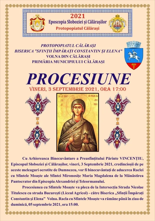 Procesiune religioasă la Călăraşi FOTO Facebook/PMC