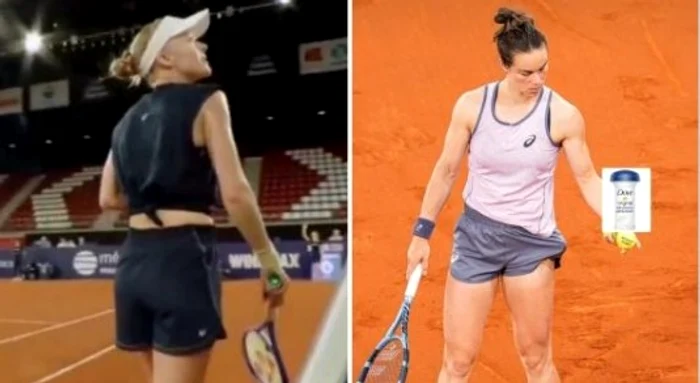 Cele două sportive, în timpul jocului