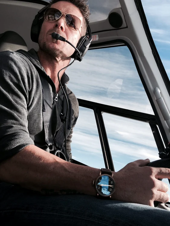 Felix Baumgartner, la bordul elicopterului