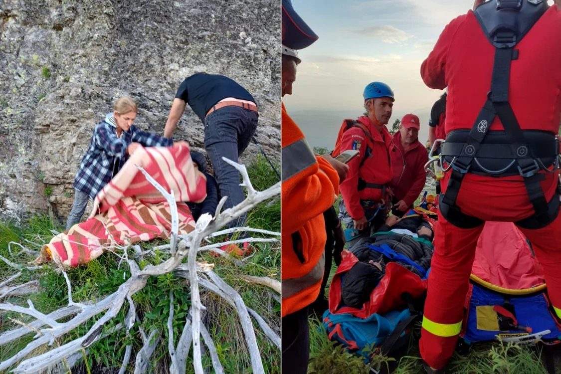 Operaţiune de salvare a unui turist pe Masivul Cozia în Vâlcea Sursă imagini ISU Vâlcea