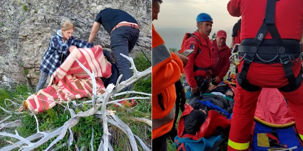 Operaţiune de salvare a unui turist pe Masivul Cozia în Vâlcea Sursă imagini ISU Vâlcea
