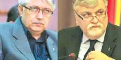 Cătălin Croitoru (stânga) şi Petru Filip, artizanii afacerii cu patrimoniul universităţilor private 