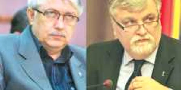 Cătălin Croitoru (stânga) şi Petru Filip, artizanii afacerii cu patrimoniul universităţilor private 