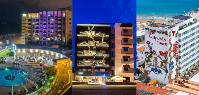 Aparthotelul de 4 stele Nox (foto mijloc) din Cluj, aflat în cartierul Mănăştur, oferă un penthouse pentru două persoane la 4.809 euro. O cameră dublă la hotelul de 5 stele Vega din Mamaia costă 1.000 de euro, iar la hotelul Ushuaia din Ibiza, 6.000 de euro. FOTO: Booking