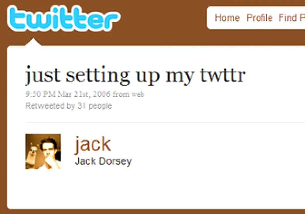 FOTO: Arhiva Adevărul / Primul mesaj postat de Jack Dorsey pe Twitter în 2006