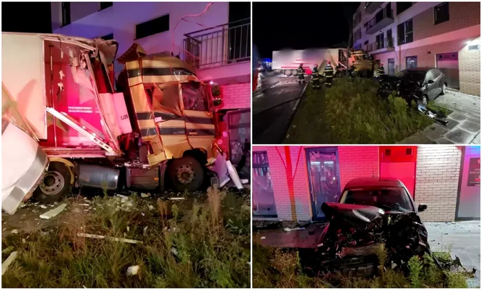 Un șofer de TIR a pierdut controlul volanului.