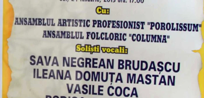 Intrarea la spectacol este liberă FOTO Arhivă