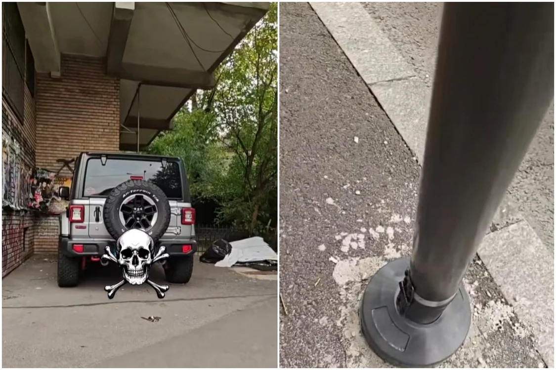 Cum a fentat parcarea un șofer din București. Foto: captură video TikTok