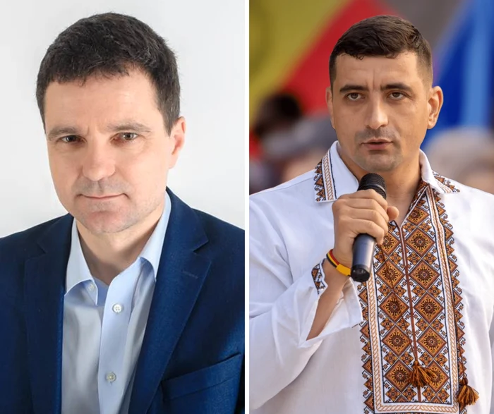 Nicuşor Dan şi George Simion mergeau împreună la proteste. Colaj foto Facebook