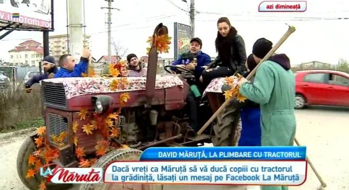 Cătălin Măruţă, la plimbare cu tractorul