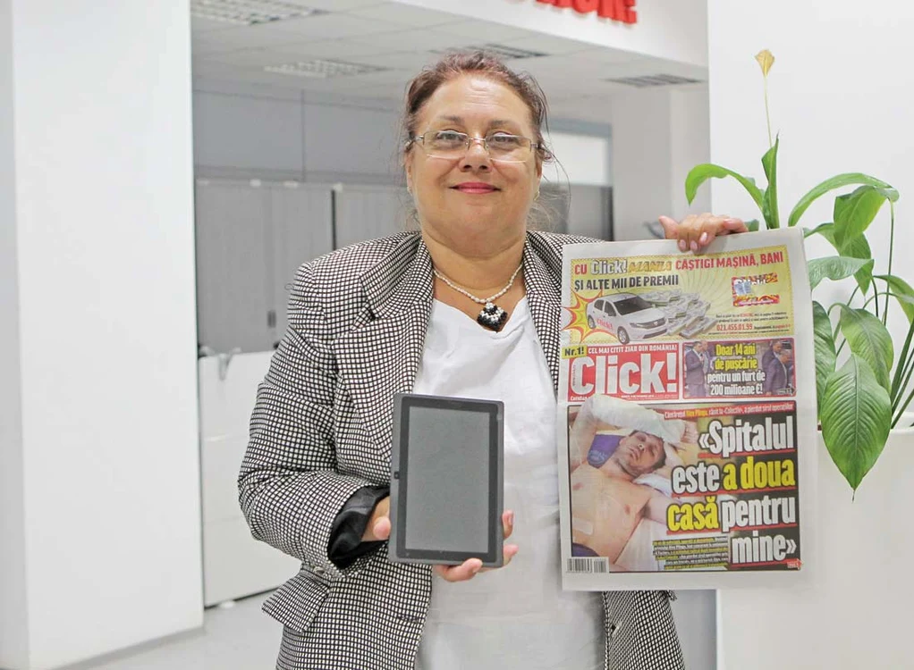 Eugenia Popescu a câştigat o tabletă cu ziarul preferat