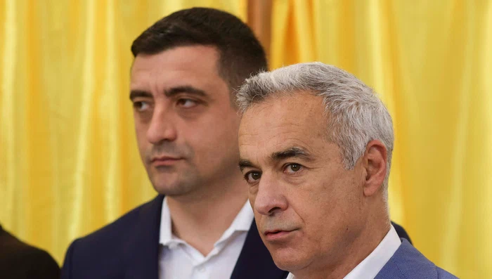 George Simion și Calin Georgescu votează în Mogoșoaia, Ilfov. FOTO Inquam Photos / Octav Ganea