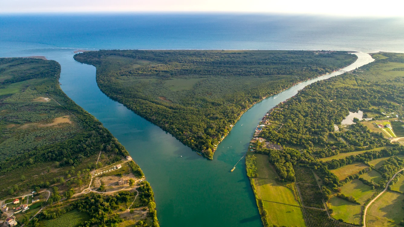 Delta Bojana, de la înălțime. FOTO: Shutterstock