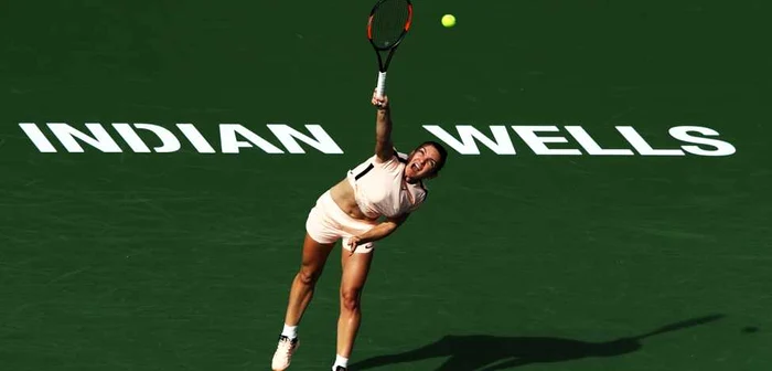 Simona Halep în meciul contra cehoaicei Kristyna Pliskova la turneul Indian Wells în California Statele Unite ale Americii FOTO Guliver / Getty images 