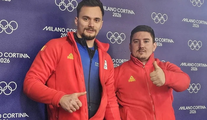 George Iordache (stânga) și Mihai Tentea la JO2026 (FOTO: Facebook/COSR)