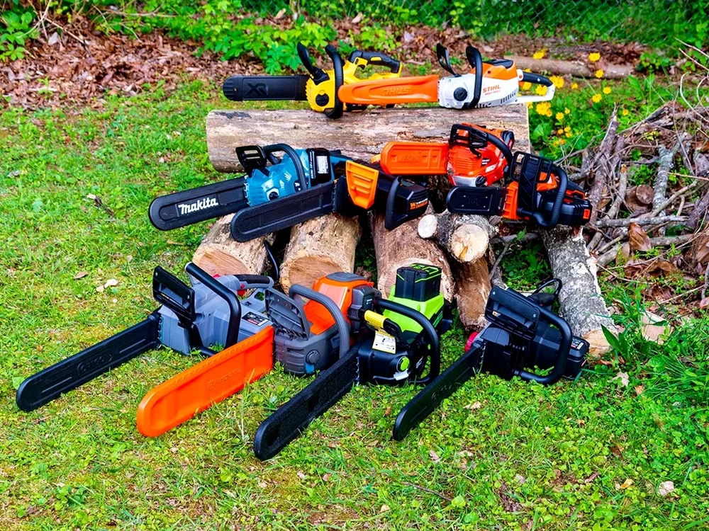 Mai multe tipuri de drujbe, pe bușteni tăiați Foto Bob Vila