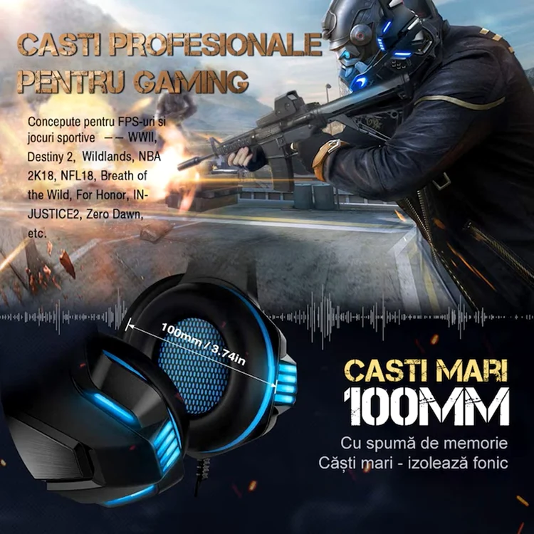 Imagine promoțională pentru căștile gaming HunterSpider V3 Pro Sursă Foto eMAG jpg