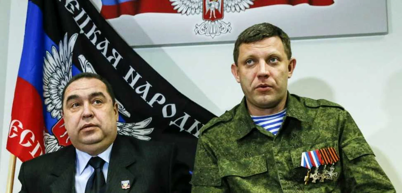 Liderii separatişti Igor Plotniţki (stânga) şi Aleksandr Zaharcenko (dreapta) FOTO russia-insider.com