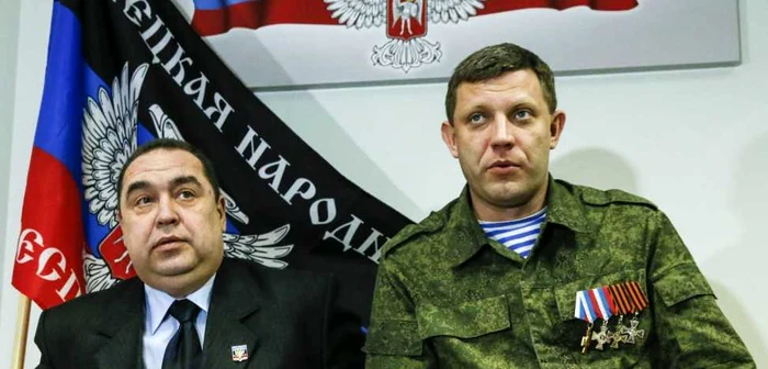 Liderii separatişti Igor Plotniţki (stânga) şi Aleksandr Zaharcenko (dreapta) FOTO russia-insider.com