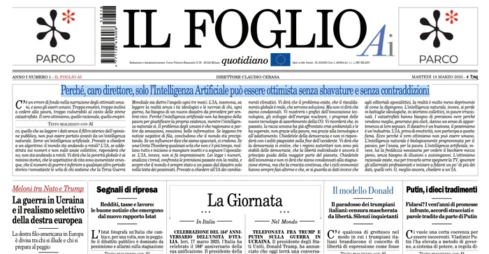 Ziarul realizat cu AI. FOTO: X / @ItalianPolitics