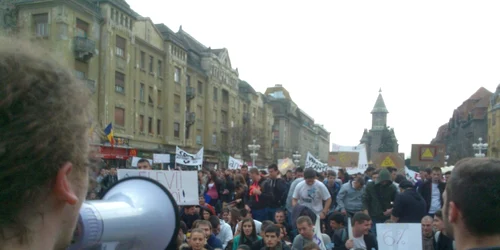 Protestul studenţilor la Timişoara