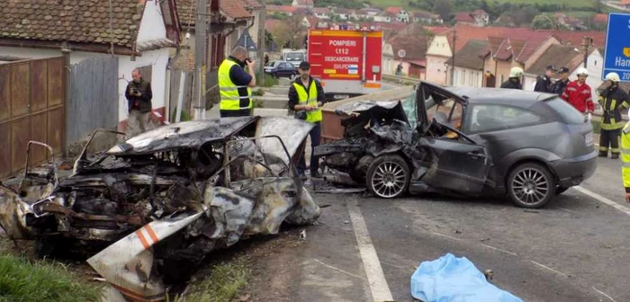 Accidentul a avut loc la iesirea din localitatea Sura Mare - Fotografii Ramona Găină