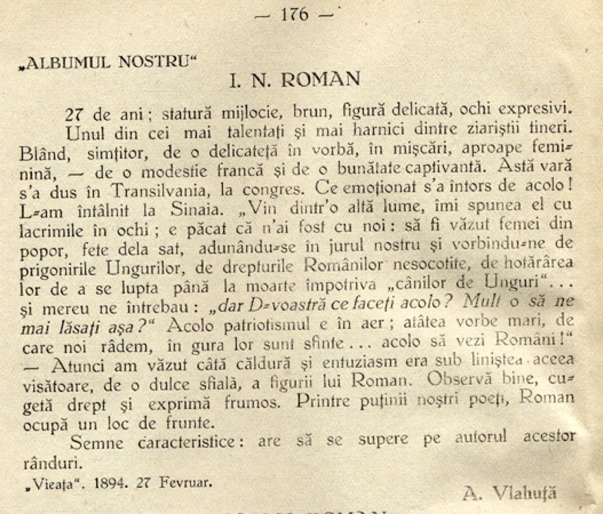 Ioan N. Roman - cărturarul-ziarist la Adevărul care a înnobilat Dobrogea Sursa foto Biblioteca Judeţeană I.N.Roman Constanţa