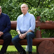 Putin și Lukașenko pe Insula Valaam FOTO EPA EFE jpg