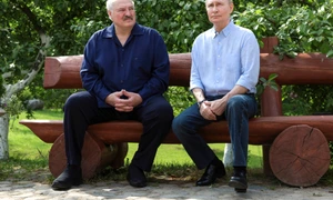 Putin și Lukașenko pe Insula Valaam FOTO EPA EFE jpg