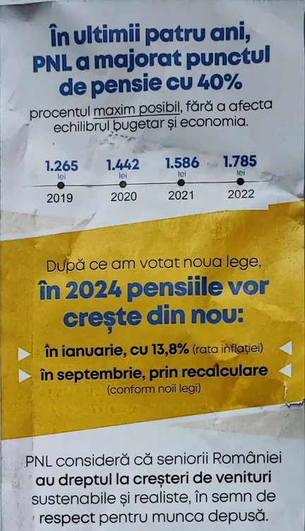 Flyer electoral al PNL FOTO Radu Eremia