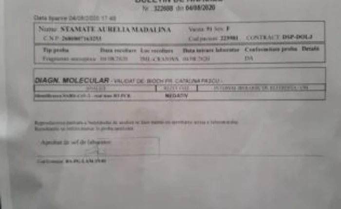 buletin de analize Craiova