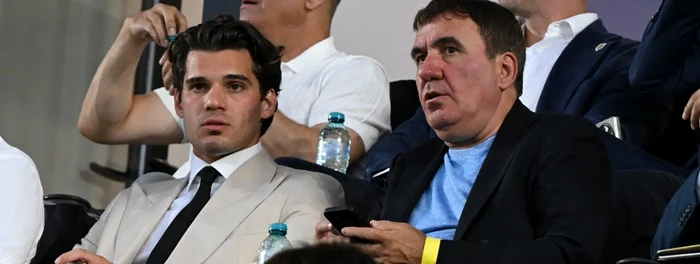 Cei doi Hagi, în tribune la un meci de fotbal FOTO Profimedia