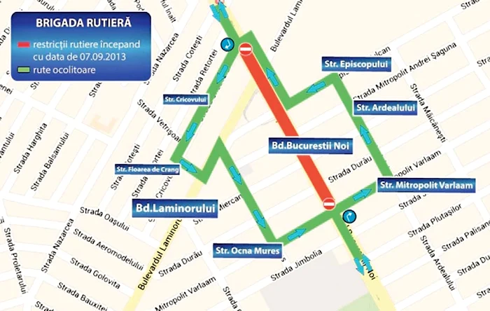 Rutele ocolitoare pentru segmentele de drum cu restricţii