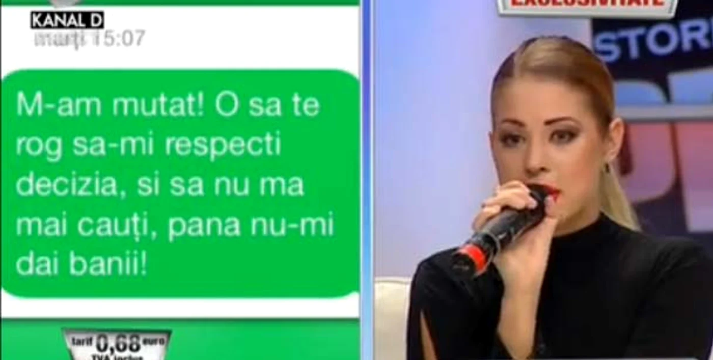 Acesta este sms-ul pe care Roxana Nemeş i l-a trimis lui Radu Groza când a plecat de acasă