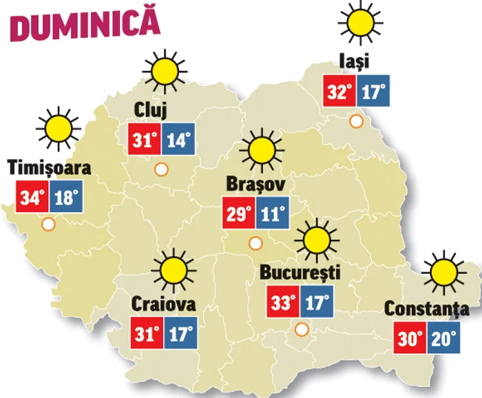 Prognoza meteo 9 august aduce vreme caldă cu mult soare