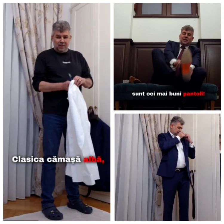 Cu ce se îmbracă prim-ministrul Marcel Ciolacu Foto: Captură video TikTok
