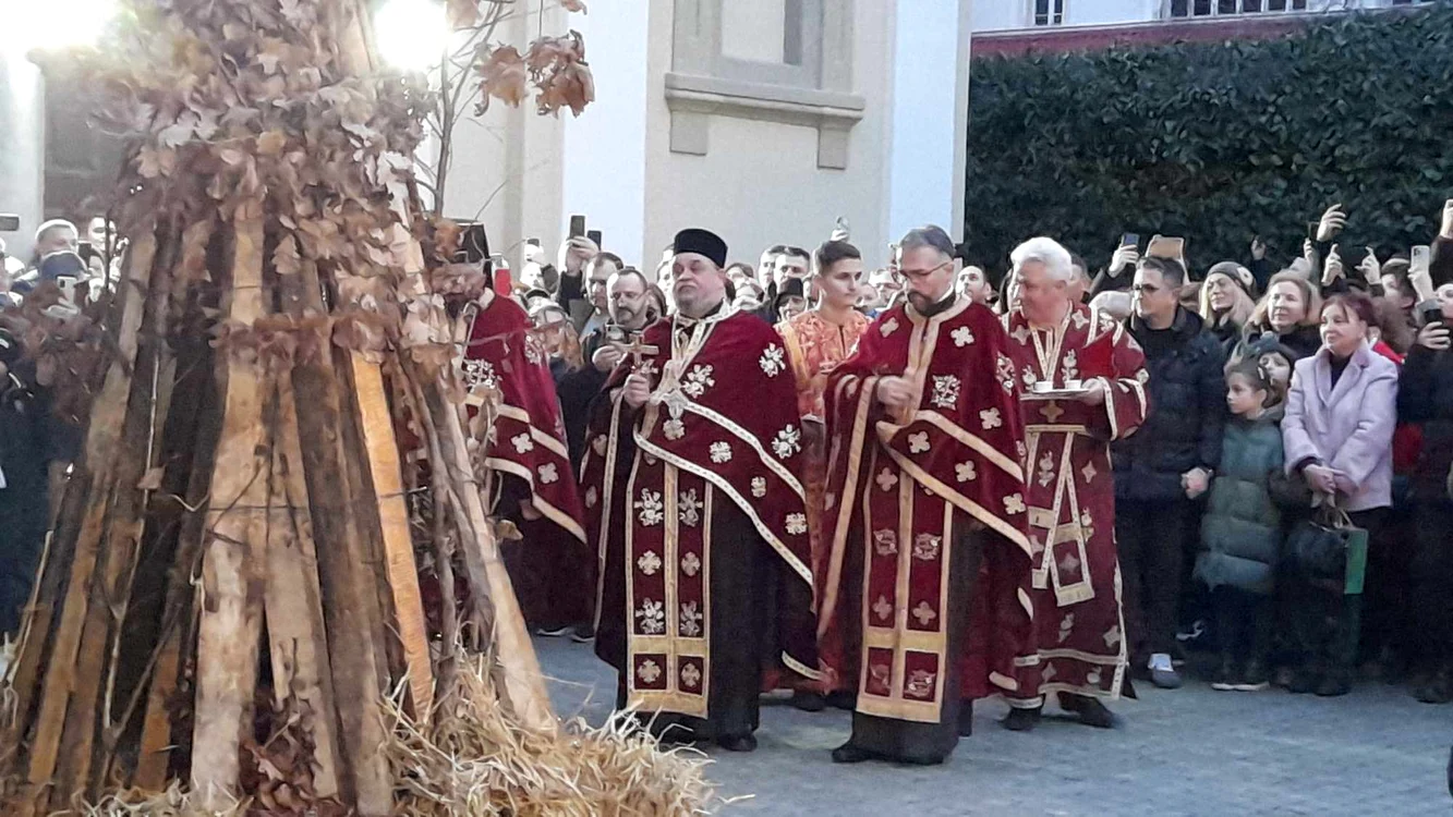 Ajunul Crăciunului sârbesc la Catedrala Sârbă din Timișoara FOTO Ștefan Both
