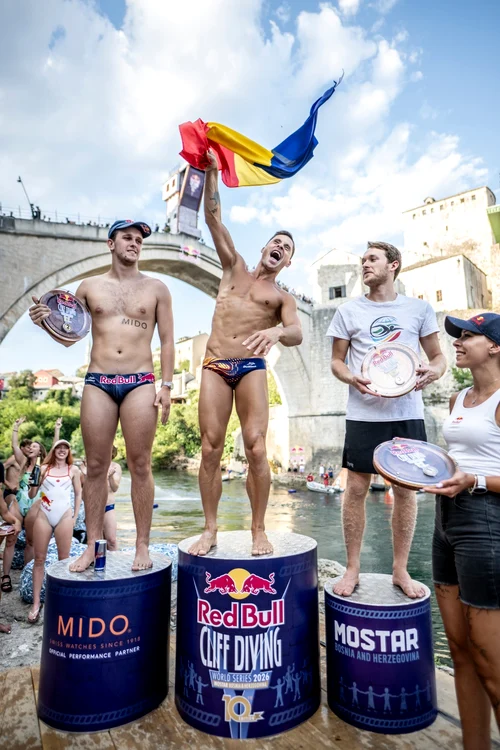 Sportivul român se află pe locul 3 în clasamentul genera (Foto: Red Bull Cliff Diving)