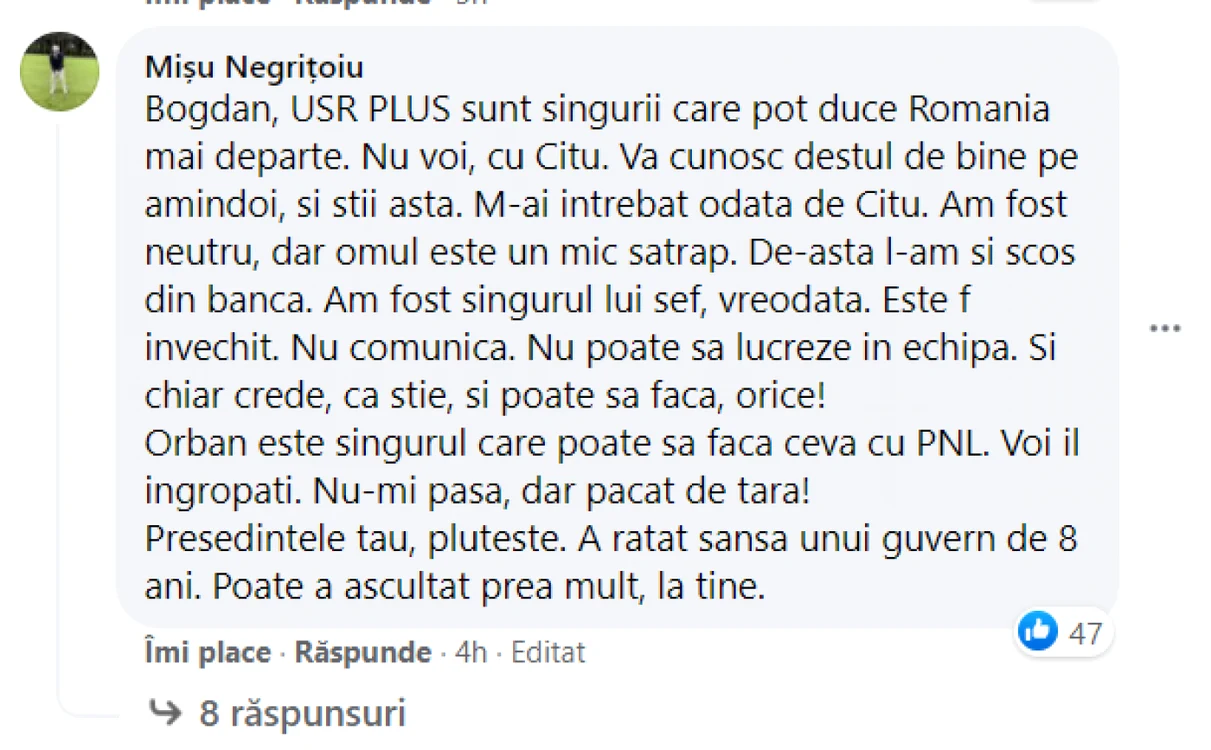 misu negritoiu coment rares bogdan