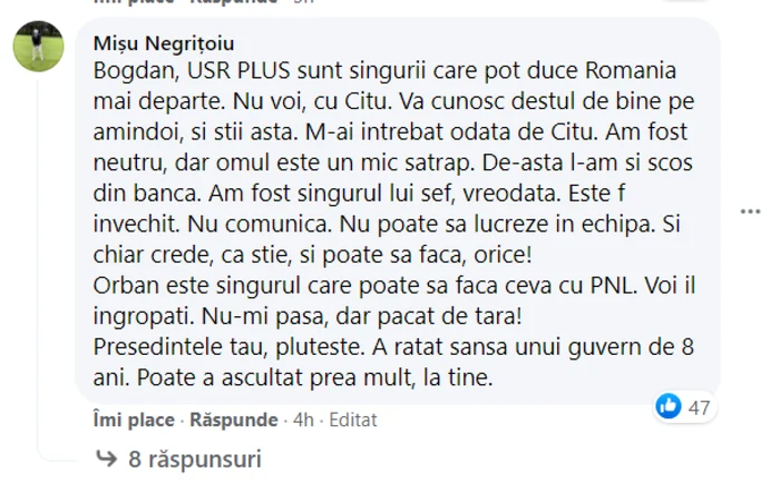 misu negritoiu coment rares bogdan