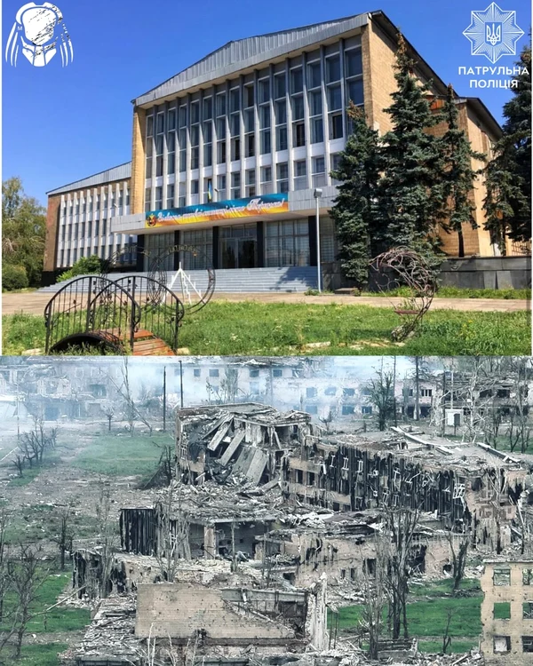 Toretsk înainte și după asaltul Rusiei. FOTO Brigada „Prădător” 