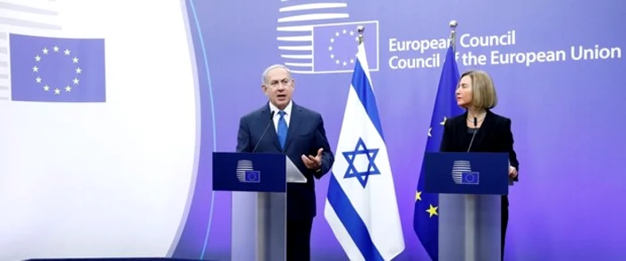 Premierul israelina Benjamin Netanyahu şi şefa diplomaţiei europene, Federica Mogherini