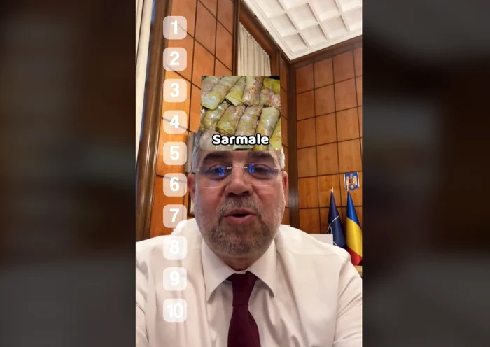 Marcel Ciolacu, vorbind despre mâncărurile sale preferate. FOTO Captură TikTok