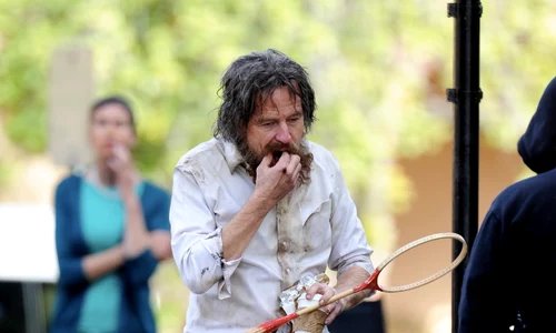 Bryan Cranston unrecognizable for his new movie "Wakefield" with co star Jennifer Garner jpeg