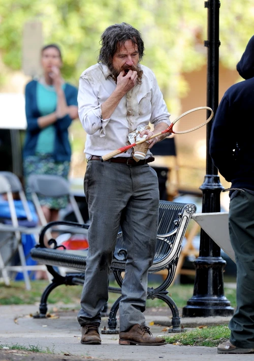 Bryan Cranston unrecognizable for his new movie "Wakefield" with co star Jennifer Garner jpeg
