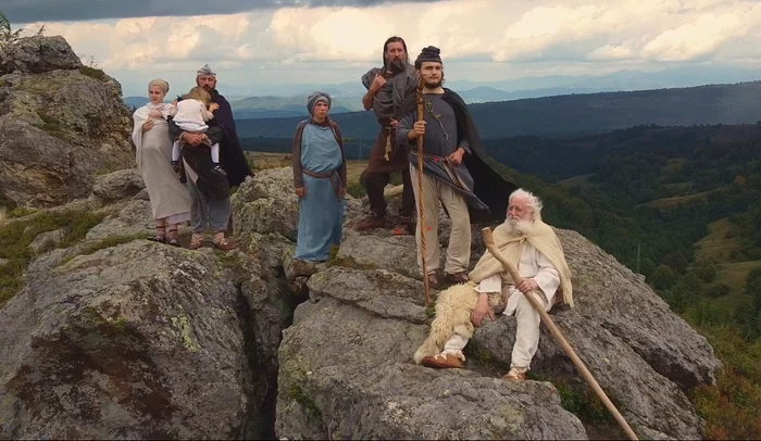 Pauză la filmările pentru filmul „Zalmoxis - spiritul lupului” FOTO Arhiva personală