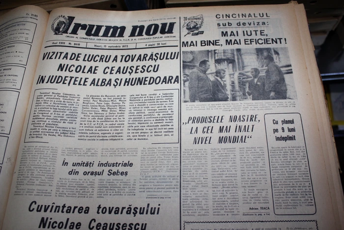 Ziarul „Drum nou” din 15 septembrie 1972 FOTO Muzeul Casa Mureșenilor